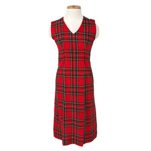 Vintage 60's Margaret SmithTartan Plaid Midi Dress Jumper Dark Academia Classic